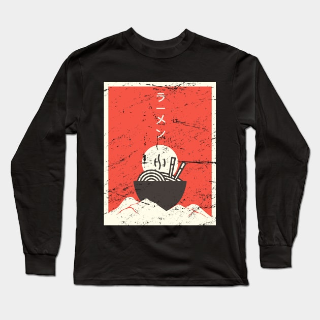 Vintage Japanese Anime Ramen Long Sleeve T-Shirt by MeatMan